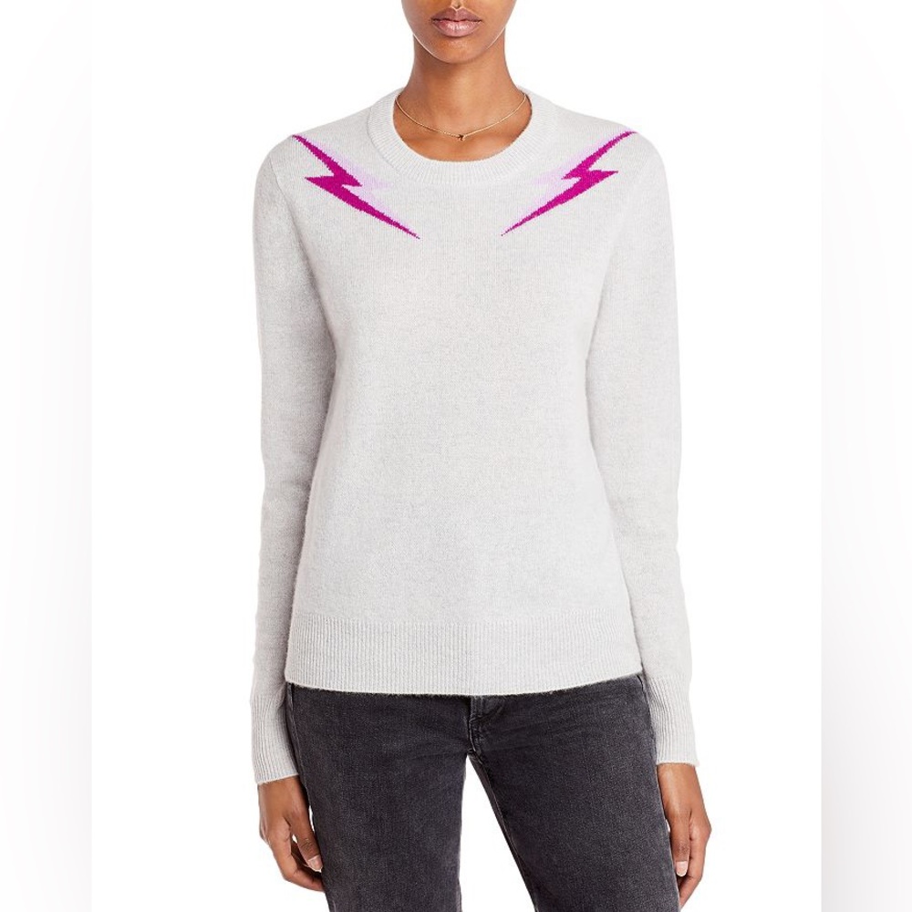 Aqua Cashmere Lightning Bolt Sweater